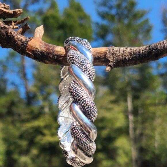 Cute Elastic Stretch Bracelet Vintage/Black & Silver/ Band Bracelet/Elegant - Picture 4 of 13